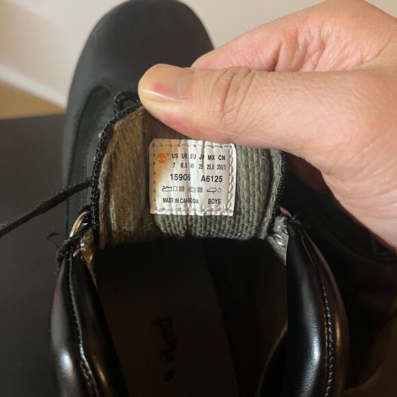 Timberland Junior Field Combat Boots Boys Black Size US 7 A6125 - Picture 9 of 12